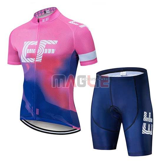 Maglia EF Education First Manica Corta 2019 Rosa Blu